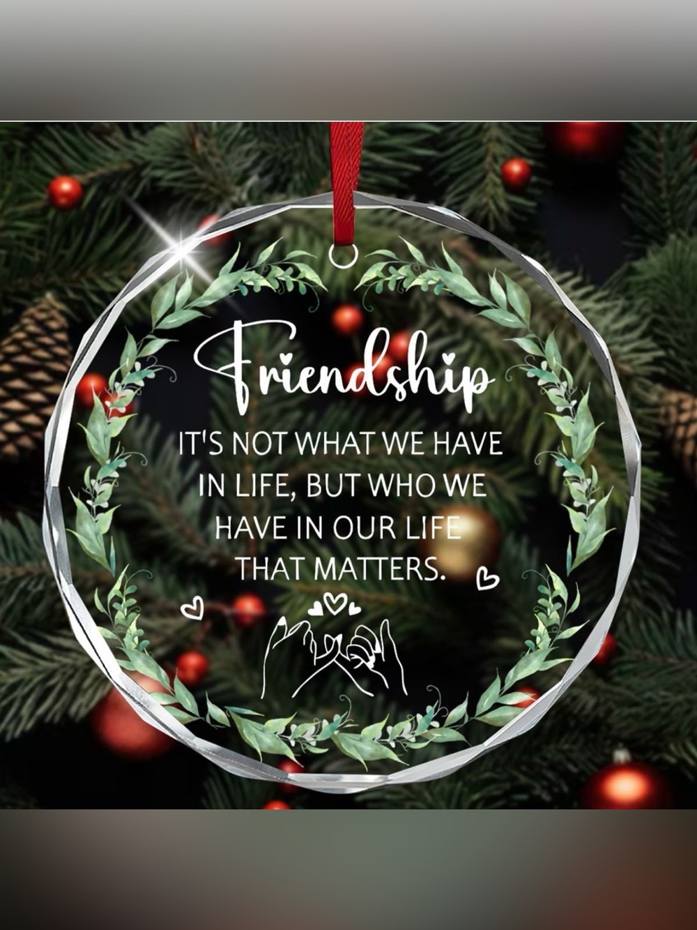 ✴️New✴️Friendship Glass Holiday Ornament (2/$15)